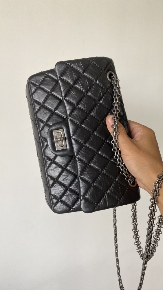 NIGO Chanel 2.55 Handbag Aged Calfskin Gold-Tone Metal #nigo333121
