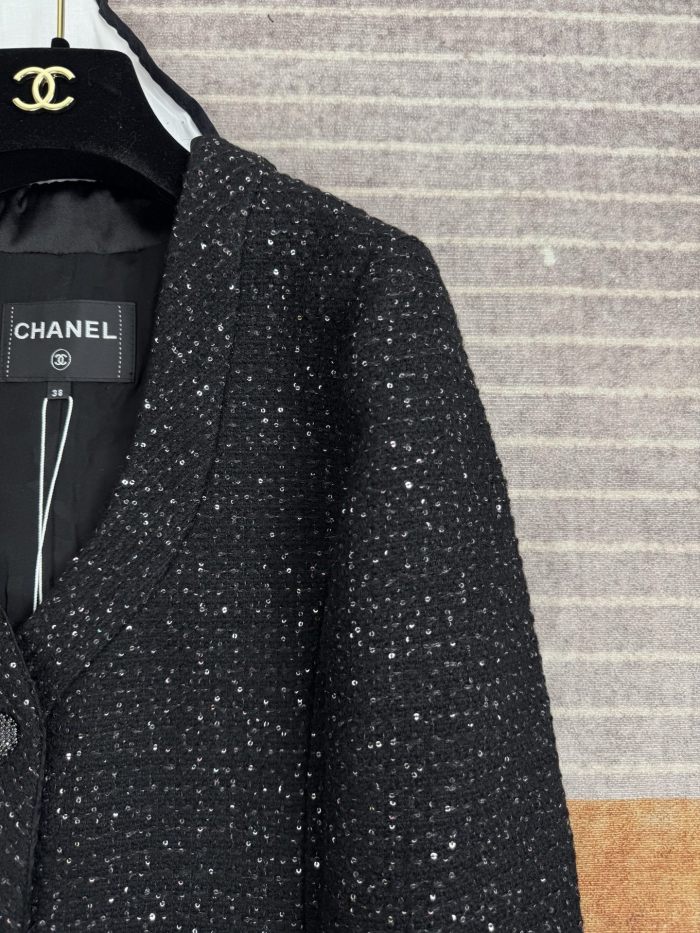 NIGO Chanel 25B Black Sequined Tweed Jacket #nigo333126