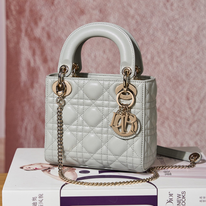 NIGO Dior Dior Lady Lambskin Cannage Quilted Metal Pendant Mini Bag #nigo333088