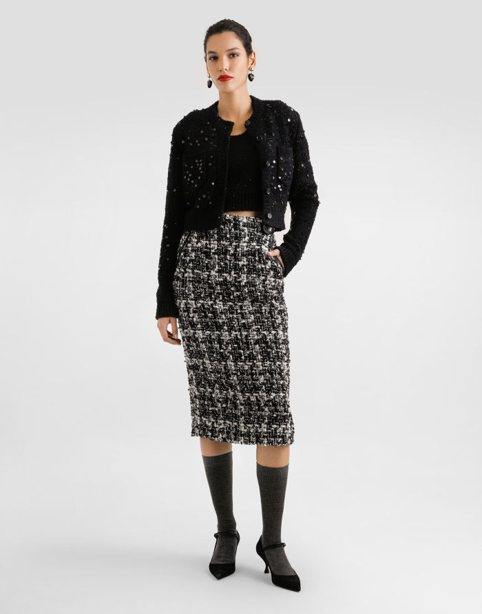 NIGO Dolce Gabbana Women's Wool blend Cardigan in Black #nigo333095