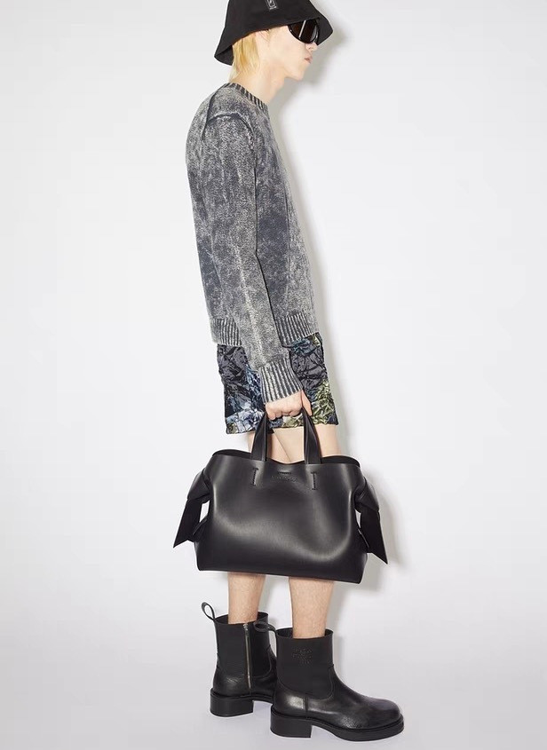 NIGO Acne Studios Tote Twisted Knot Decoration Engraved Logo Magnetic Closure Crossbody Bag #nigo332333