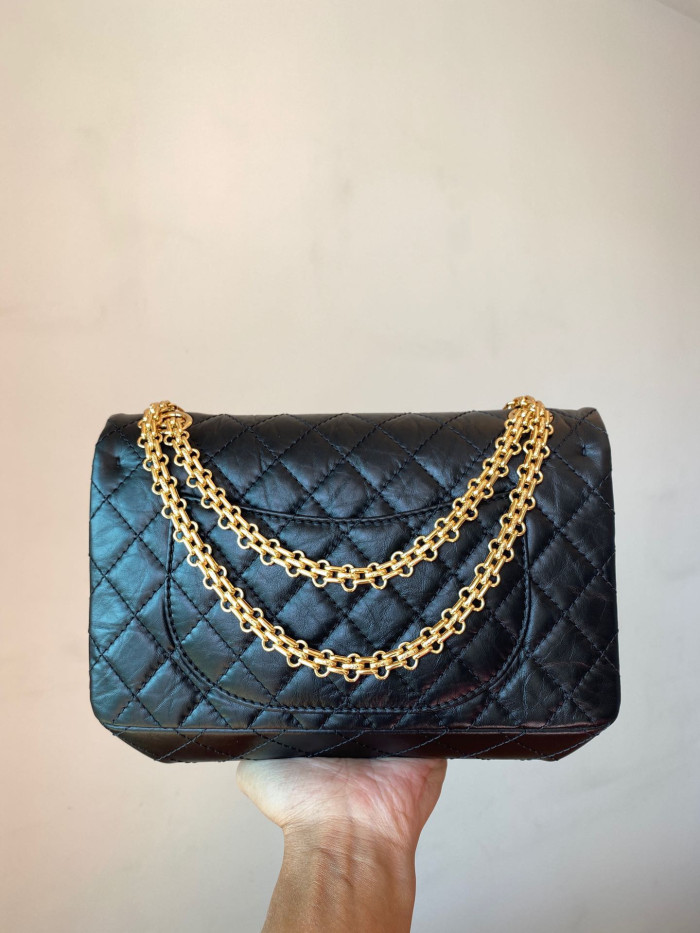NIGO Chanel 2.55 Handbag Aged Calfskin Gold-Tone Metal #nigo333121