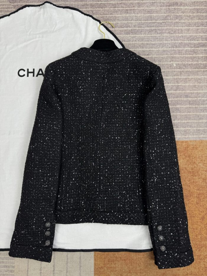 NIGO Chanel 25B Black Sequined Tweed Jacket #nigo333126