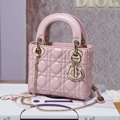 NIGO Dior Dior Lady Lambskin Cannage Quilted Metal Pendant Mini Bag #nigo333088