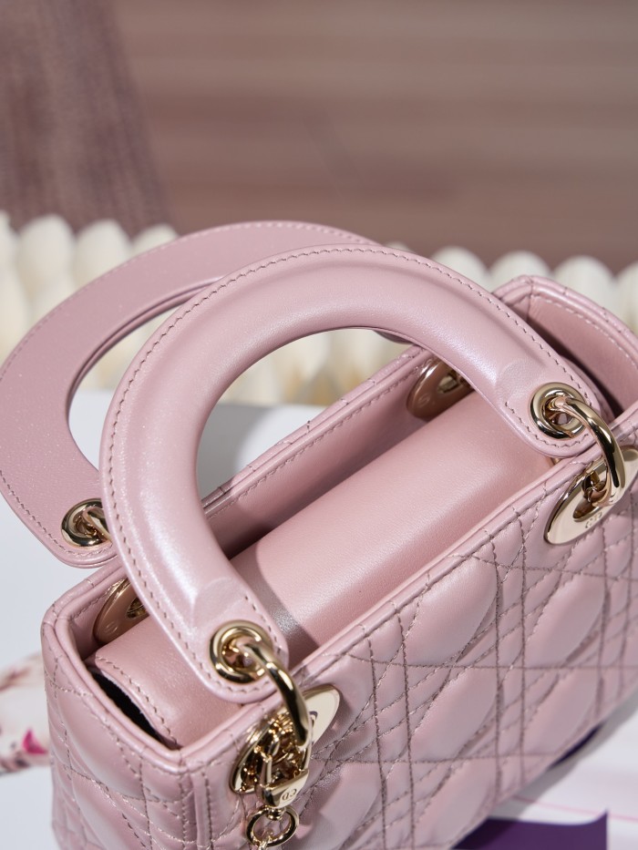 NIGO Dior Dior Lady Lambskin Cannage Quilted Metal Pendant Mini Bag #nigo333088