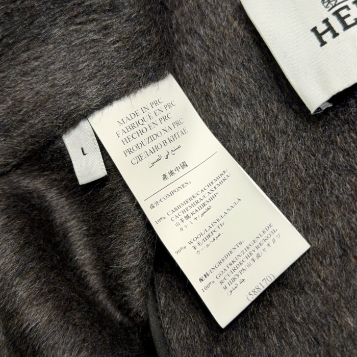 NIGO Hermes Men's Large Lapel Wool Slightly Wide Version Long Cashmere Coat #nigo333099