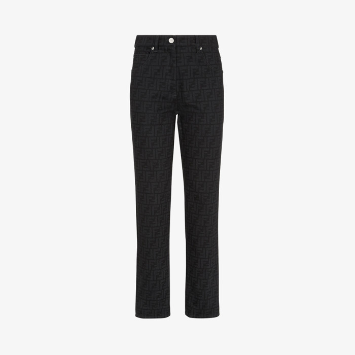 NIGO Fendi FF Motif Denim Jacket Long Jeans Jeans Black #nigo333143