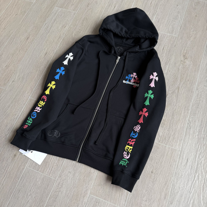 NIGO Chrome Hearts Classic 925 Silver Zipper Pull Colorful Horseshoe Zip Sweatshirt #nigo333188
