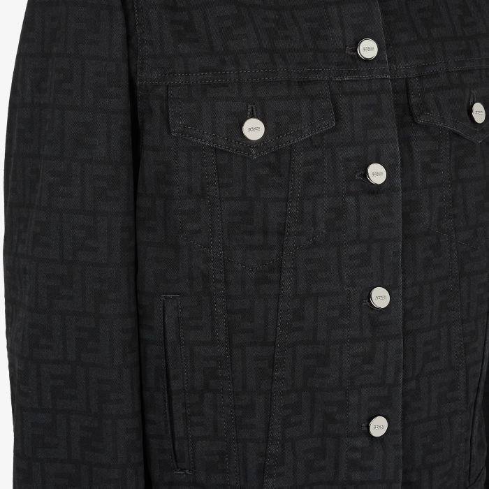 NIGO Fendi FF Motif Denim Jacket Long Jeans Jeans Black #nigo333143