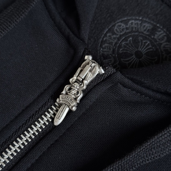 NIGO Chrome Hearts 925 Sterling Silver Hardware Classic Horseshoe Flower Arm Zipper Sweatshirt #nigo333189