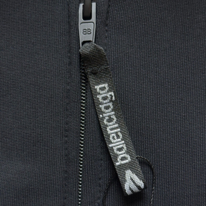 NIGO Balenciaga Fluffy Hoodie Washed Black Zipper Hooded Sweatshirt #nigo333184