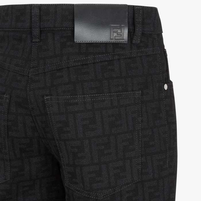 NIGO Fendi FF Motif Denim Jacket Long Jeans Jeans Black #nigo333143