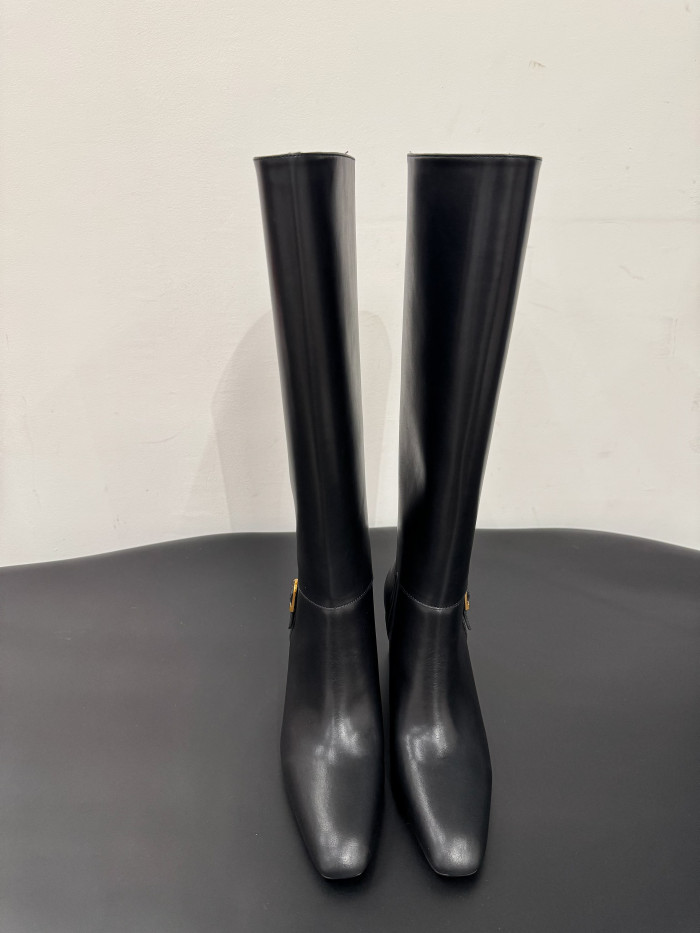 NIGO Saint Laurent Women's JULIA Boots In Smooth Leather In Black #nigo329674