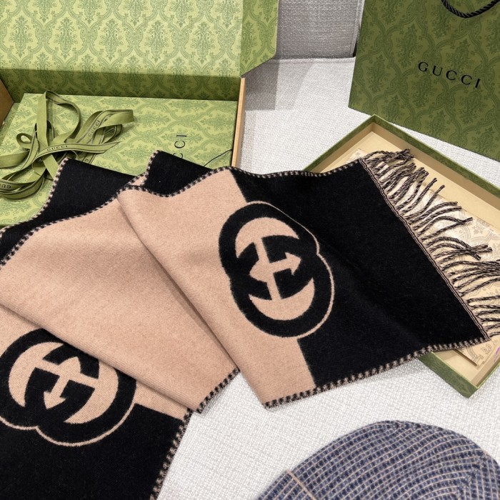 Nigo Gucci Women's and Women's Interlocking Double G Wool Scarf #nigo196661