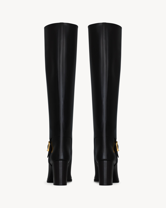 NIGO Saint Laurent Women's JULIA Boots In Smooth Leather In Black #nigo329674
