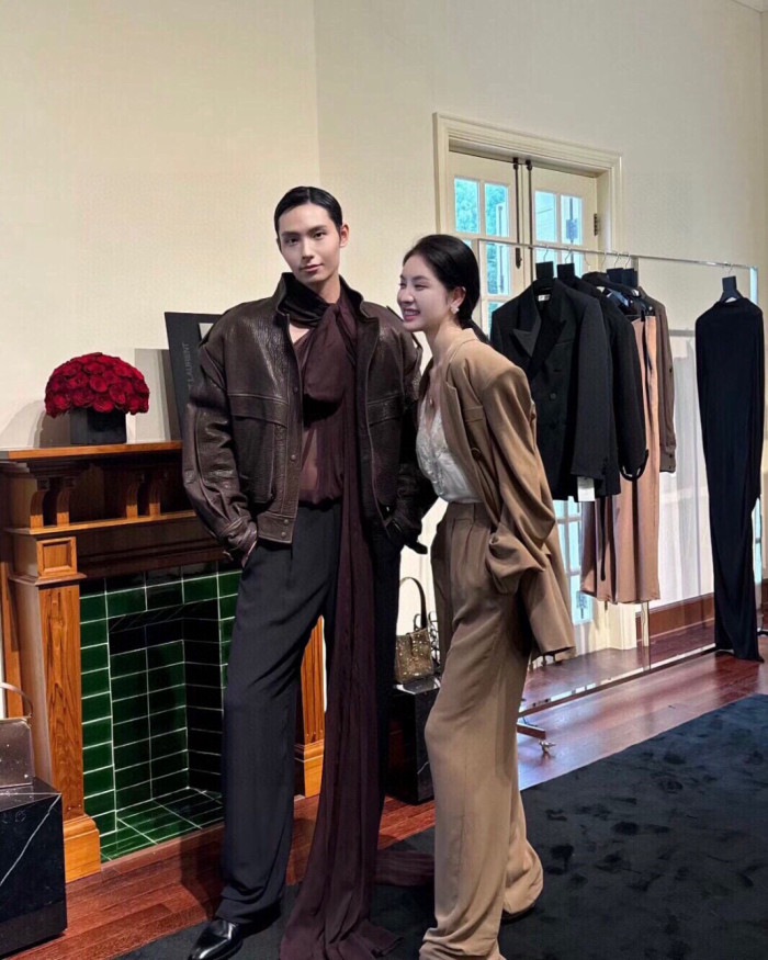 NIGO Saint Laurent Women's Sand-Colored Thin Suit Double-Breasted Six-Button Jacket Pants #nigo321905