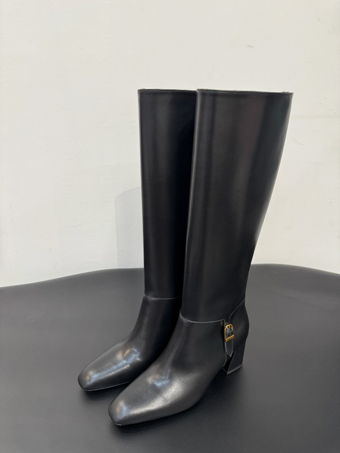 NIGO Saint Laurent Women's JULIA Boots In Smooth Leather In Black #nigo329674