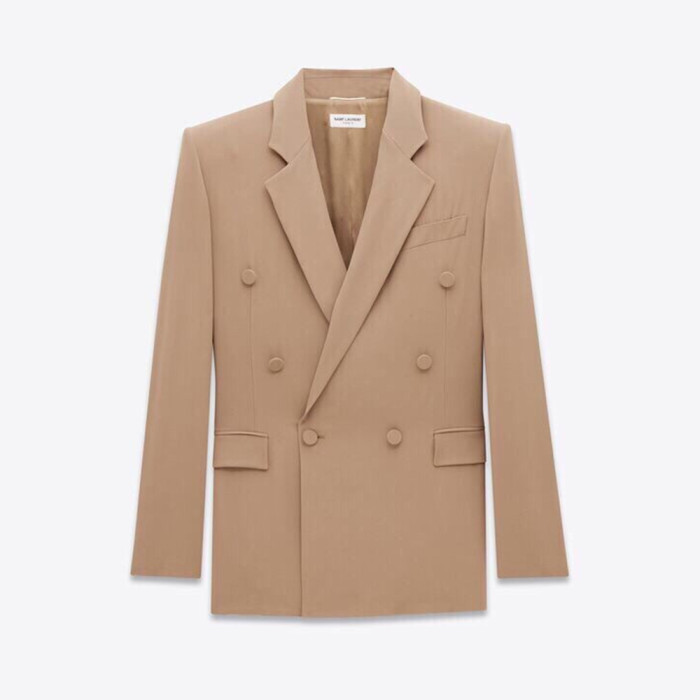 NIGO Saint Laurent Women's Sand-Colored Thin Suit Double-Breasted Six-Button Jacket Pants #nigo321905
