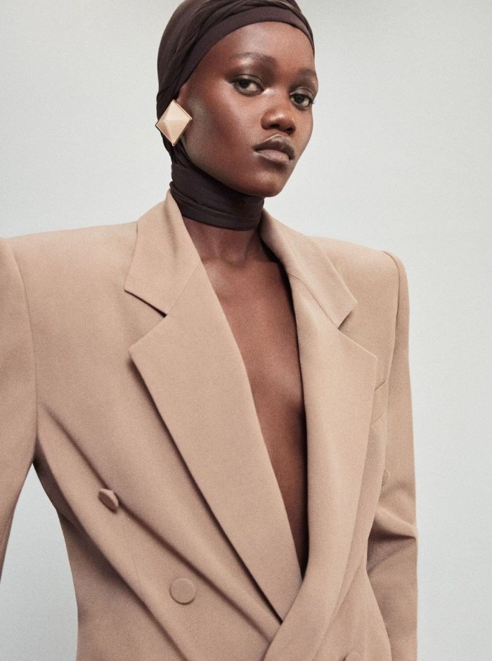 NIGO Saint Laurent Women's Sand-Colored Thin Suit Double-Breasted Six-Button Jacket Pants #nigo321905