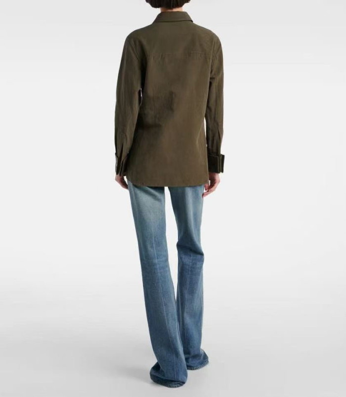 NIGO Saint Laurent Women's Lapel Embroidered Pocket Logo Shirt #nigo333271