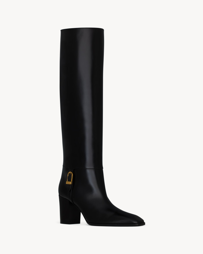 NIGO Saint Laurent Women's JULIA Boots In Smooth Leather In Black #nigo329674