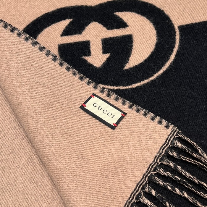 Nigo Gucci Women's and Women's Interlocking Double G Wool Scarf #nigo196661
