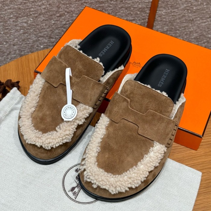 NIGO Hermès  Women's Go Mules Leather Round Toe Pumps Birkenstocks #nigo333299