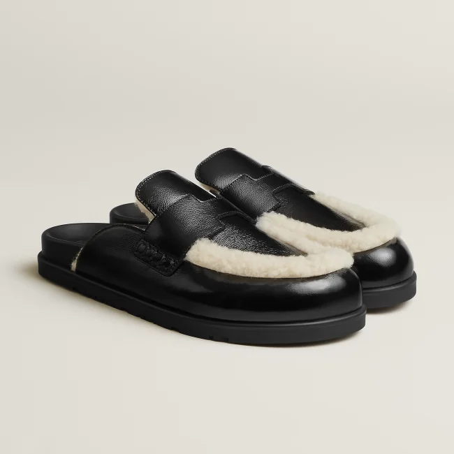NIGO Hermès Women's Go Mules Leather Round Toe Pumps Birkenstocks #nigo333299