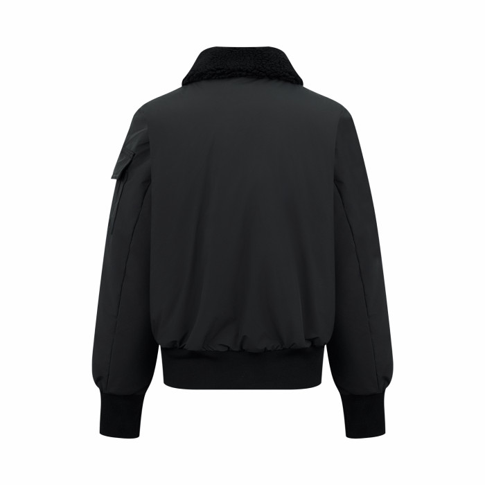 NIGO Moncler Men's Black Maulevrier Reversible Teddy Fleece Bomber Jacket #nigo332812