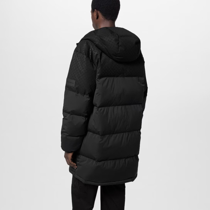 NIGO Louis Vuitton Men's and Women's Embossed Patchwork Mid Length Down Jacket #nigo333370