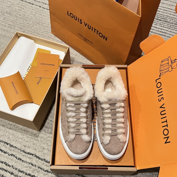 NIGO Louis Vuitton Women's Time Out Sneaker Suede Round Toe Lace-up Low-top Sneakers #nigo333372