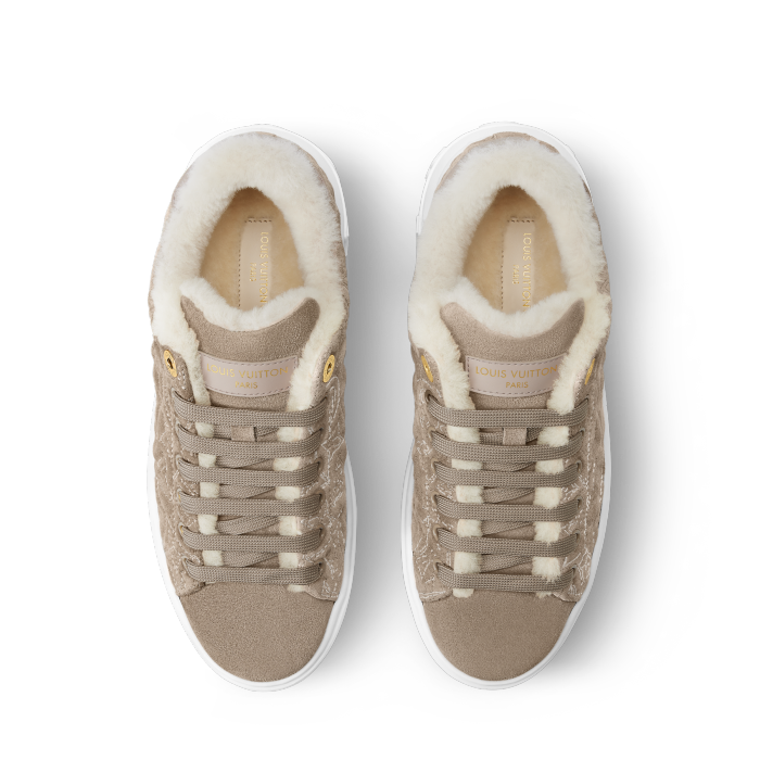 NIGO Louis Vuitton Women's Time Out Sneaker Suede Round Toe Lace-up Low-top Sneakers #nigo333372