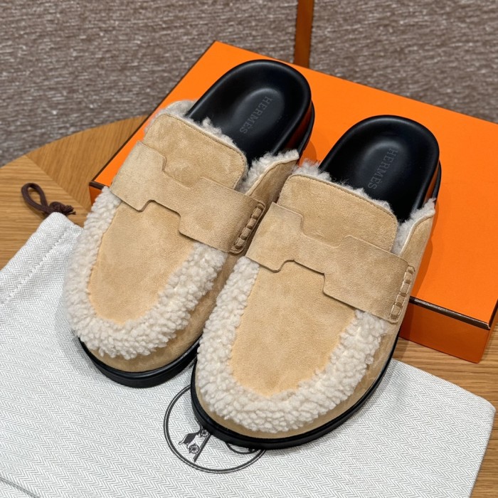 NIGO Hermès  Women's Go Mules Leather Round Toe Pumps Birkenstocks #nigo333299