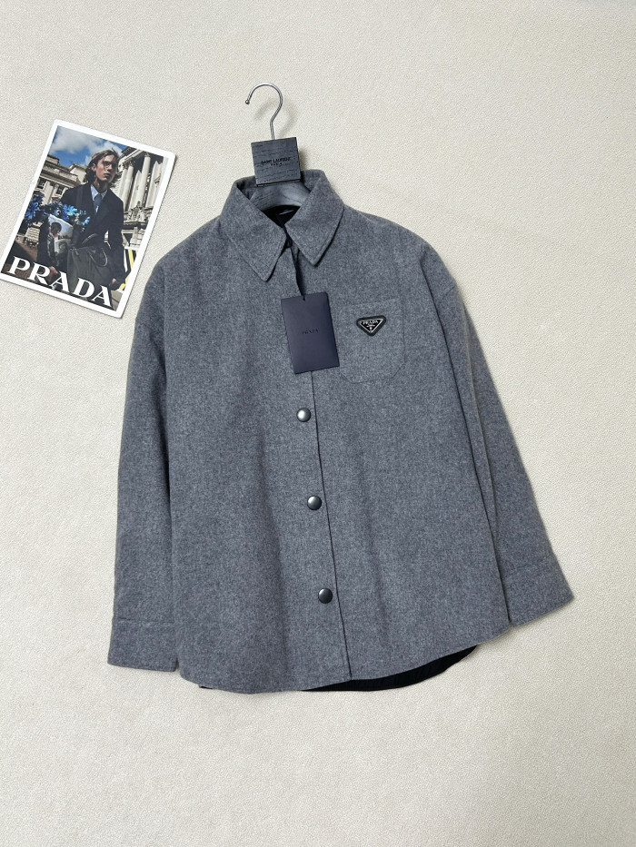 NIGO Prada Logo Women's  Solid Color Plain Knit Shirt Style Jacket #372092