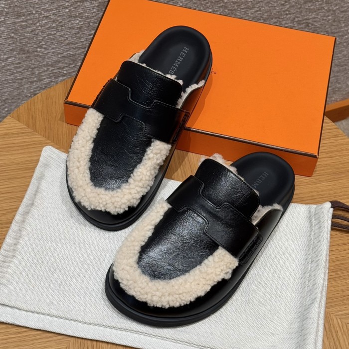 NIGO Hermès  Women's Go Mules Leather Round Toe Pumps Birkenstocks #nigo333299