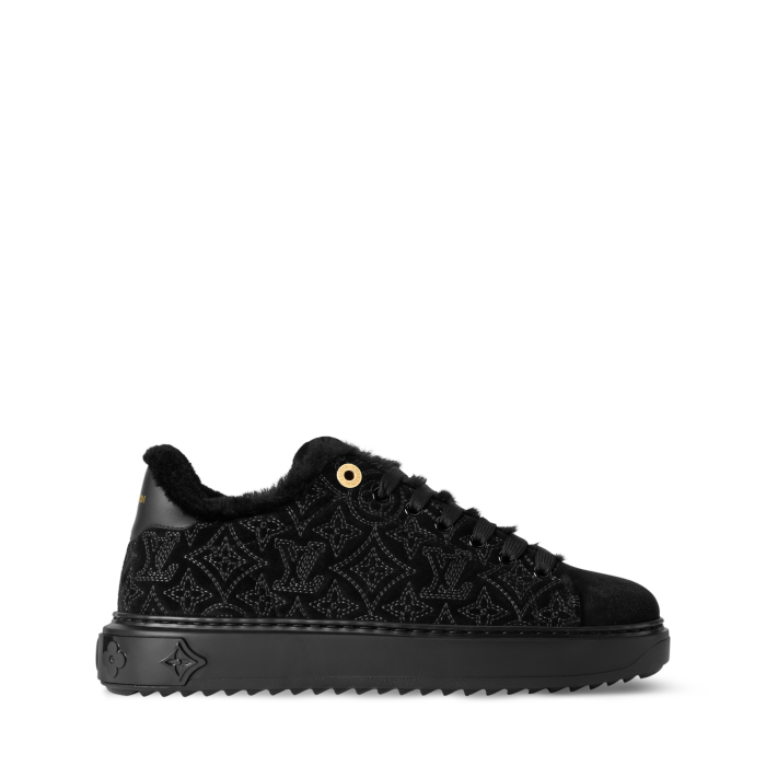 NIGO Louis Vuitton Women's Time Out Sneaker Suede Round Toe Lace-up Low-top Sneakers #nigo333372