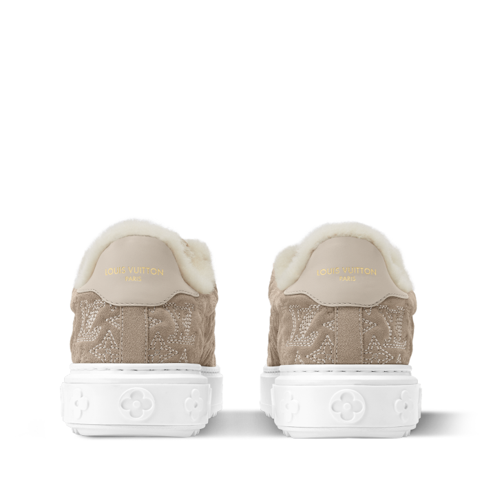 NIGO Louis Vuitton Women's Time Out Sneaker Suede Round Toe Lace-up Low-top Sneakers #nigo333372