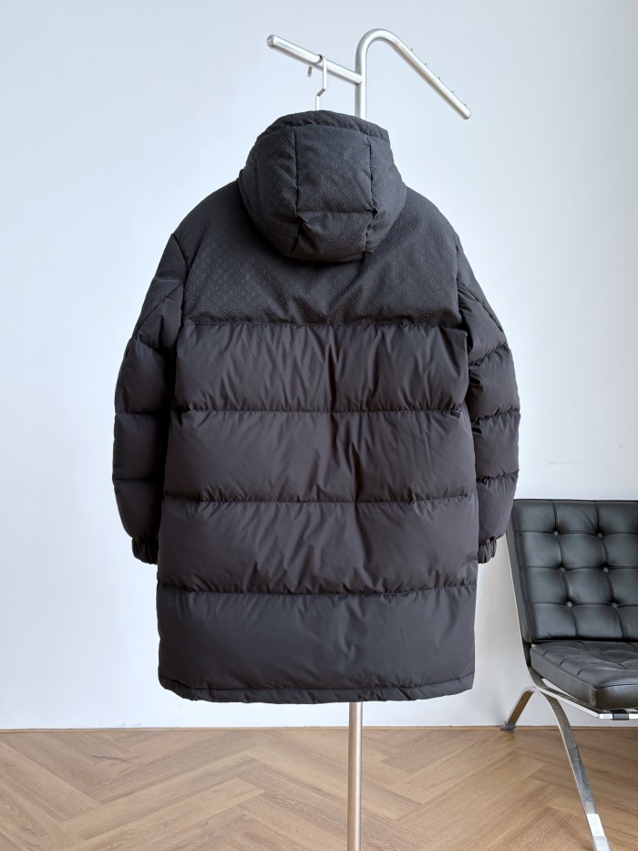 NIGO Louis Vuitton Men's and Women's Embossed Patchwork Mid Length Down Jacket #nigo333370
