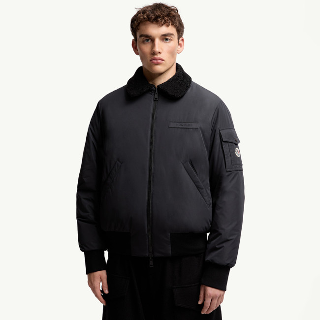 NIGO Moncler Men's Black Maulevrier Reversible Teddy Fleece Bomber Jacket #nigo332812
