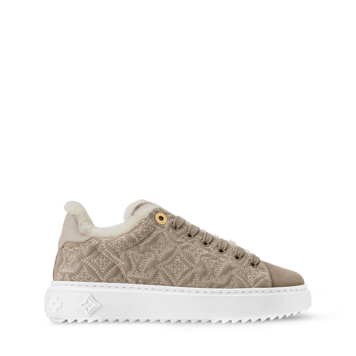 NIGO Louis Vuitton Women's Time Out Sneaker Suede Round Toe Lace-up Low-top Sneakers #nigo333372