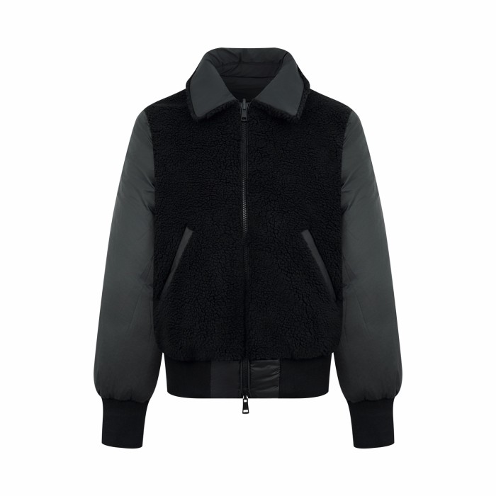 NIGO Moncler Men's Black Maulevrier Reversible Teddy Fleece Bomber Jacket #nigo332812