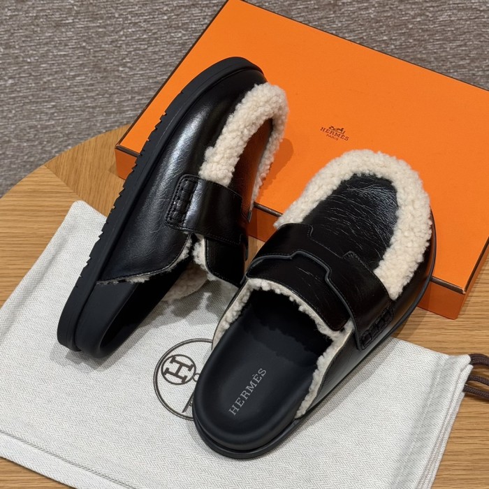 NIGO Hermès  Women's Go Mules Leather Round Toe Pumps Birkenstocks #nigo333299