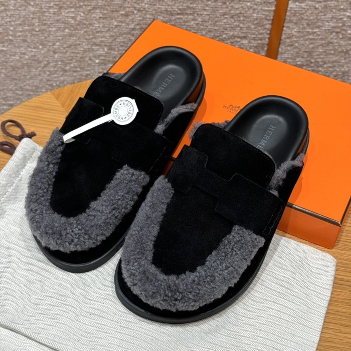 NIGO Hermès  Women's Go Mules Leather Round Toe Pumps Birkenstocks #nigo333299