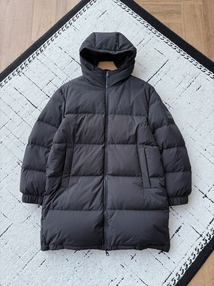 NIGO Louis Vuitton Men's and Women's Embossed Patchwork Mid Length Down Jacket #nigo333370