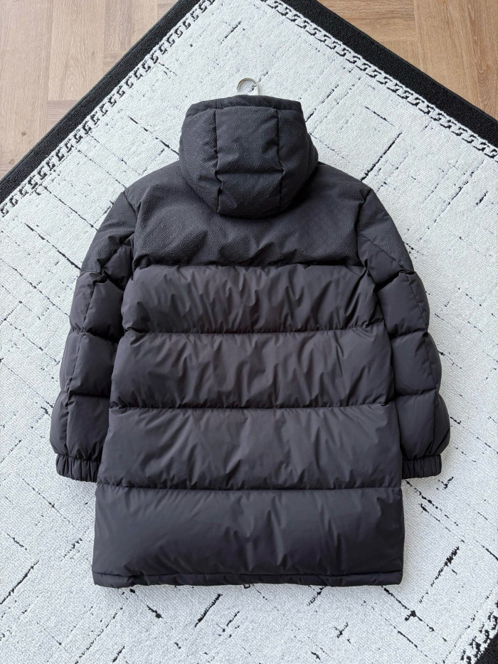 NIGO Louis Vuitton Men's and Women's Embossed Patchwork Mid Length Down Jacket #nigo333370