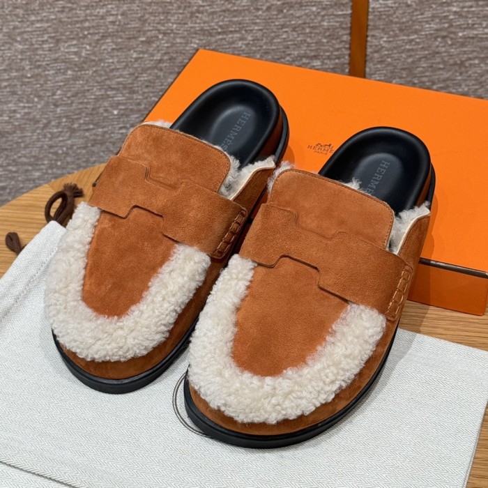 NIGO Hermès  Women's Go Mules Leather Round Toe Pumps Birkenstocks #nigo333299