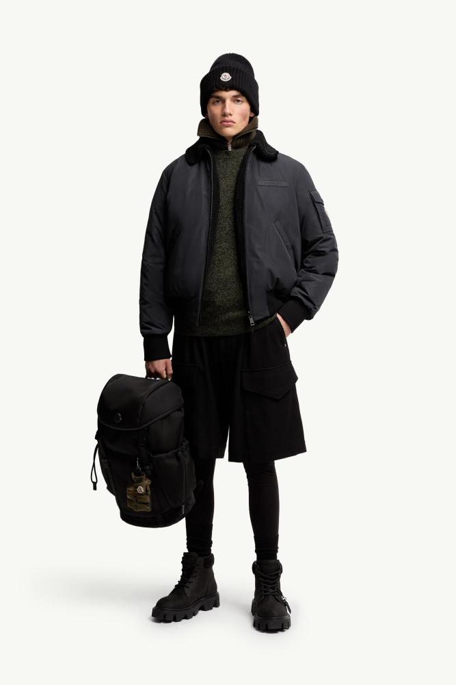 NIGO Moncler Men's Black Maulevrier Reversible Teddy Fleece Bomber Jacket #nigo332812