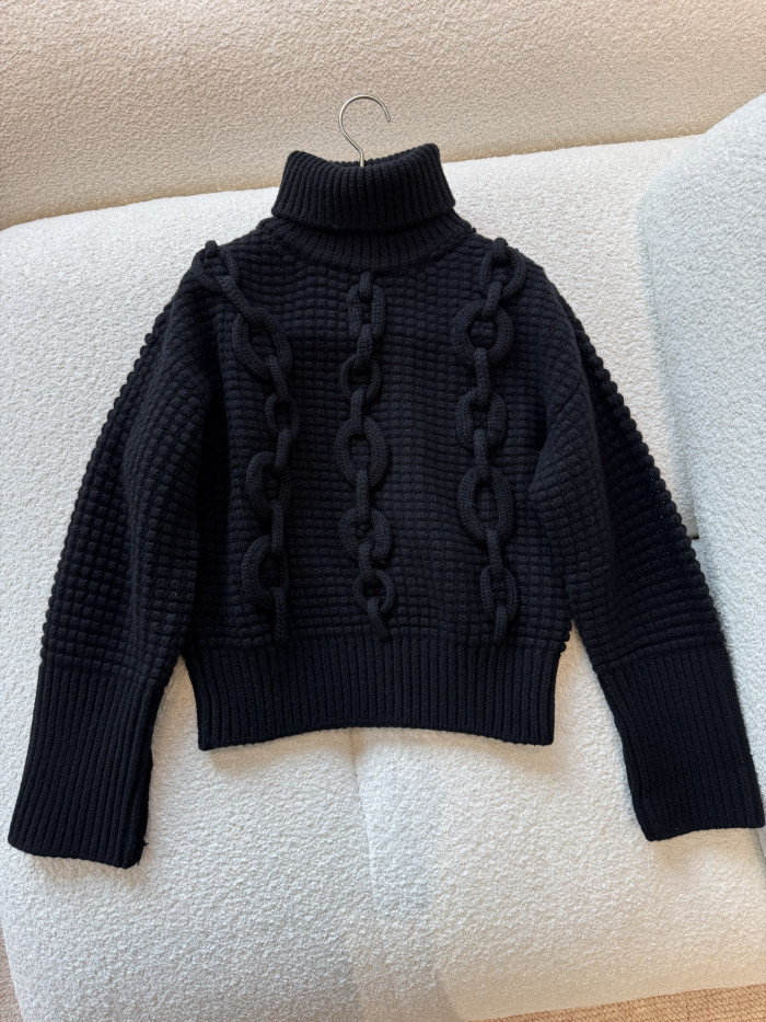NIGO Hermès Women's 3D Embellished Knitted Turtleneck Sweater #nigo328888