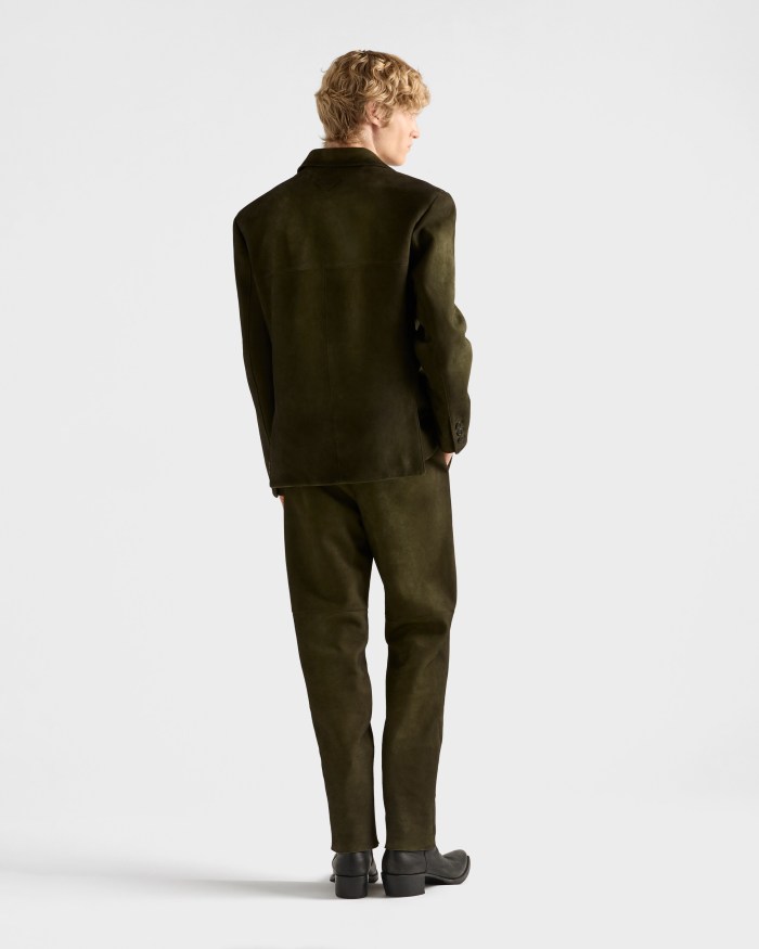 NIGO PRADA Men's Forest Green Suede Jacket #nigo333462