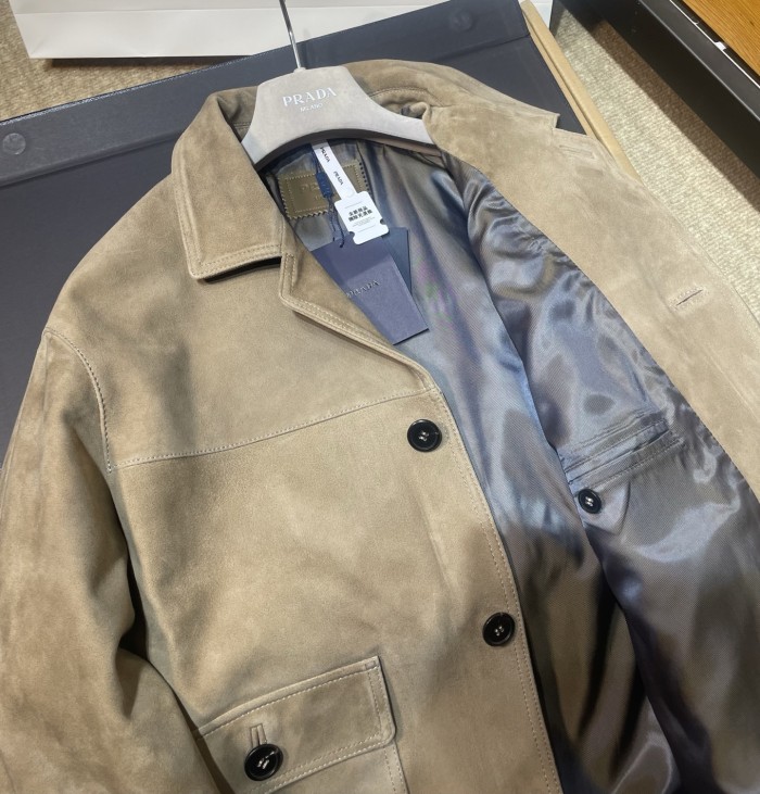 NIGO PRADA Men's 25FW Stone Suede Bomber Jacket #nigo333461